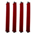 Heatless hair curler set in red velvet fabric with black adjustable hooks - 4 Piece Set / Burgundy