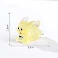 Miniature yellow resin rabbit with blue bowtie for DIY moss decor, 2.8cm by 3.5cm - Luminous Yellow