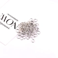 Silver round metal jump rings for DIY jewelry making on white background with decorative card - 4mm (Approx 400pcs/20g) / White Gold