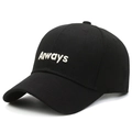Berretto da baseball in cotone nero con ricamo bianco Always in vista a 45 gradi - Regolabile / Nero