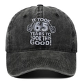 Gorra de béisbol vintage 65 cumpleaños en color carbón con bordado blanco decorativo - Negro