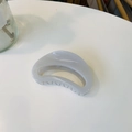 Elegant semi-circular marble pattern hair claw clip in light grey acetate finish - Approx 7cm / Grey White Marble
