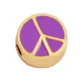 Purple enamel peace sign charm bead in gold finish for DIY bracelet making - Peace Sign-Lavender