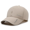 Beige quick-dry sports baseball cap with reflective SPORTS print and side details - Adjustable / Beige