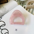 Pinza para el pelo con orejas de gato rosa translúcido y diseño triangular - Mediano (aprox. 6cm) / Rosa Gelatina