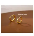 Minimalist 6mm geometric faceted S925 silver gold-plated hoop earrings with glossy finish - Diamond Cut Hoop - Gold - 6MM