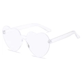 Transparent heart shaped rimless sunglasses with jelly clear frames for women and men - Clear White