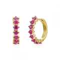 Gold mit pinkem Pave Huggie