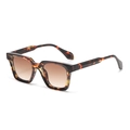Classic tortoise shell square frame sunglasses with brown gradient lenses for a retro look - Sunglasses / Brown Tortoise Gradient Brown