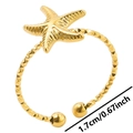 Misura dettagliata dell'anello a stella marina dorata con diametro di 1,7 cm - Oro