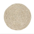 Handwoven cream white round seagrass wall decor in a minimalist spiral woven pattern - Corn Husk Wall Decor 12cm
