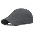 Dark grey lightweight perforated sun hat with breathable quick-dry mesh for outdoors - Adjustable / Dark Gray