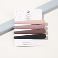 Matte brown duckbill hair clip set on display card with four distinct earthy colors - Coffee Series - Large Straight