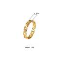 Minimalistischer 4mm Gold-Edelstahlring mit griechischem Muster und Ausschnittdesign - US 6 / Schmaler Goldstil (YYR023130-2-G)