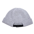 Detail of grey knitted docker hat featuring an adjustable back strap with plastic buckle - Adjustable / Light Grey (Adjustable Knitted Hat)