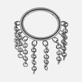 Silver stainless steel nose ring variant featuring a hinged hoop with multiple fine chains - Style 3 / 1.2x10mm / Steel