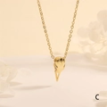Detailed view of a golden bird skull pendant necklace with high polished finish on a chain - Bird Skull Shape (NE2285-C)
