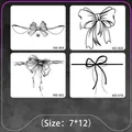 Set of four realistic black butterfly bow temporary tattoos in 7x12cm size - Bow