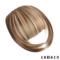 Wispy air bangs hair extension with sideburns in light brown highlights, style 18H613 - 18H613 Blonde Highlights