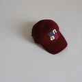 Kids vintage burgundy cotton baseball cap with colorful letter embroidery in retro style - 54CM 3-8 Years / Burgundy