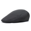 Black breathable mesh beret hat with sunshade visor for outdoor fashion and sun protection - Dark Gray