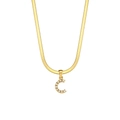 Collana a catena piatta in oro 18K con ciondolo a lettera C e perla per donna - Stile C