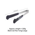 Pinza per alimenti a zampa di gatto nera in silicone, grande, 246mm, in acciaio inox - Grande / Nero