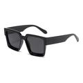 Occhiali da sole quadrati classici con montatura nera e lenti scure in stile vintage - Montatura Nera Lenti Grigie