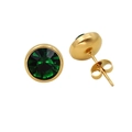 Orecchini a perno vintage in acciaio inossidabile placcato oro 18K con zircone verde - Oro Zirconia Verde