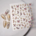 5D embossed butterfly and flower nail art stickers with metallic gold edges model Co-095 - Magic Color Floral Butterfly Style (CO-095)