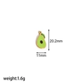 Detailed avocado charm specs showing 20.2mm height and green enamel finish - Avocado Shape (TP014)