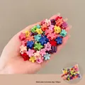 Set di 100 mini mollette per capelli a fiore colorate per bambini in tonalità macaron - 33# Mollette a piccoli fiori in tinta unita (100 pezzi)