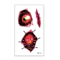 Realistic BW-10 Halloween tattoo sticker featuring bloody eyeball and rib cage wounds - 60*105mm / Chest Tear and Eyeball Wounds Style(BW-10)