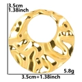 Pendente rotondo dorato martellato, accessorio in acciaio inox da 3,5 cm con trama ondulata - Oro