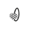 Black stainless steel heart nose ring with white cubic zirconia accents - 0.8x8mm / Black - White Rhinestone Heart