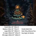 Abstract colorful Christmas tree static window sticker with Merry Christmas text - Small (40x50cm) / Colorful Christmas Tree