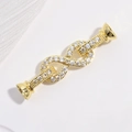 Conector infinito chapado en oro de 18K con circonitas para collares DIY - Cierre Infinito Grande VK179 Oro Circonita Blanca