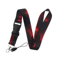 Red and black starry nebula lanyard with plastic buckle and metal lobster clasp - Red Black Nebula (YZ20-1)