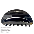 Eleganter schwarzer Acetat-Haarclip mit goldenem D-Detail, Größe 10,5 x 5 cm - Schwarz