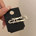 Fermaglio per capelli a stella argentata scintillante con strass eleganti per donna - Stile a Goccia