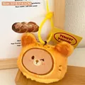 Cute plush bear keychain with mini baguette design in orange, size 10x8.5cm - 2# Bread Bear Plush Keychain