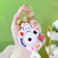 Pink rabbit camera keychain with gold bell and SPACE pattern for kids gift - Little Rabbit Projector Camera - Pink