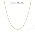 Golden 18k plated stainless steel O-chain necklace 0.8mm thick and 400mm long - Chopin Wheat Chain (TN3420) / Gold
