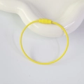 Bright yellow stainless steel coated wire keychain ring with screw connector closure - Yellow