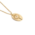 Minimalistische goldene Löwenzahn-Halskette mit Zirkonia-Anhänger an einer Boxkette - Löwenzahn / Gold