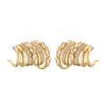 Boucles d'oreilles créoles dorées multicouches avec zircons et pierres en forme de poire - Type 02 Zircone en Forme de Larme Multicouche / Doré