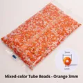 3mm mixed orange and white glass seed beads and bugle bead set for DIY jewelry - Orange Mixed 3mm with Bugle Beads