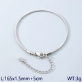 Bracelet chaîne serpent minimaliste en acier inoxydable argenté avec largeur de 1,5 mm - Couleur Acier (165x1.5mm)