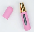 Portable 5ml refillable perfume atomizer in matte pink with gold spray nozzle - Pink with Gold Sprayer