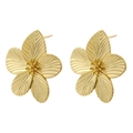 Eleganti orecchini a lobo a margherita dorata con design floreale a cinque petali - Fiore a Cinque Petali Dorato